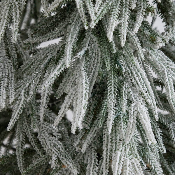 7' Flocked Down Swept Artificial Christmas Tree with 300 LED Lights