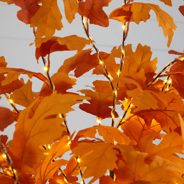 7' Pre-Lit Autumn Maple Artificial Fall Tree with 450 Warm White LED Lights