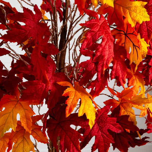 7' Pre-Lit Autumn Weeping Maple Artificial Fall Tree with 450 Warm White LED Lights