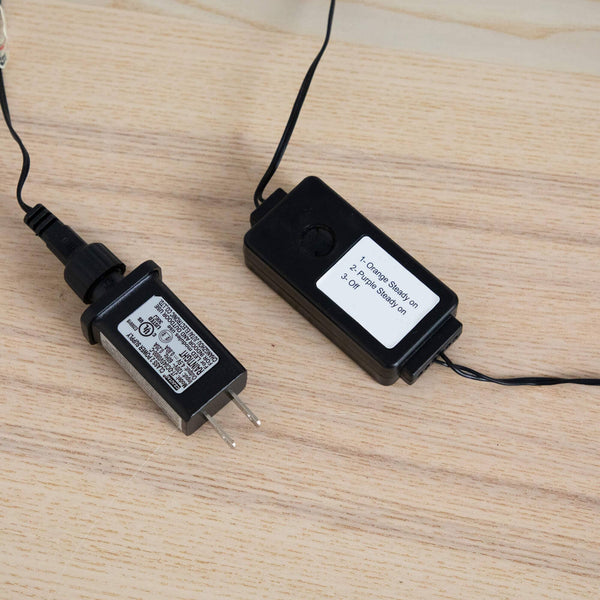 7' Pre-Lit Halloween Deluxe Black Twig Artificial Tree with 180 Orange & Purple LED Lights