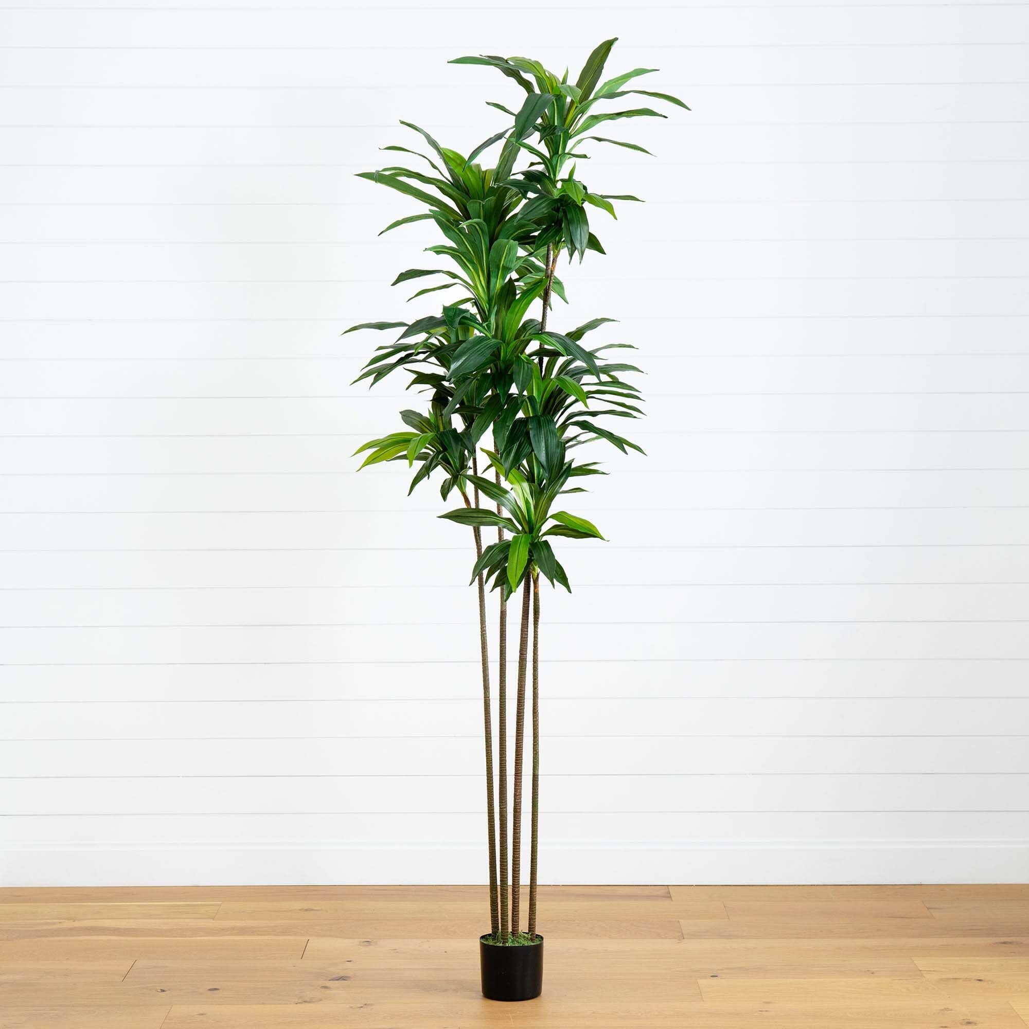 Nearly Natural 8ft. Artificial Dracaena Tree with Real Touch Leaves