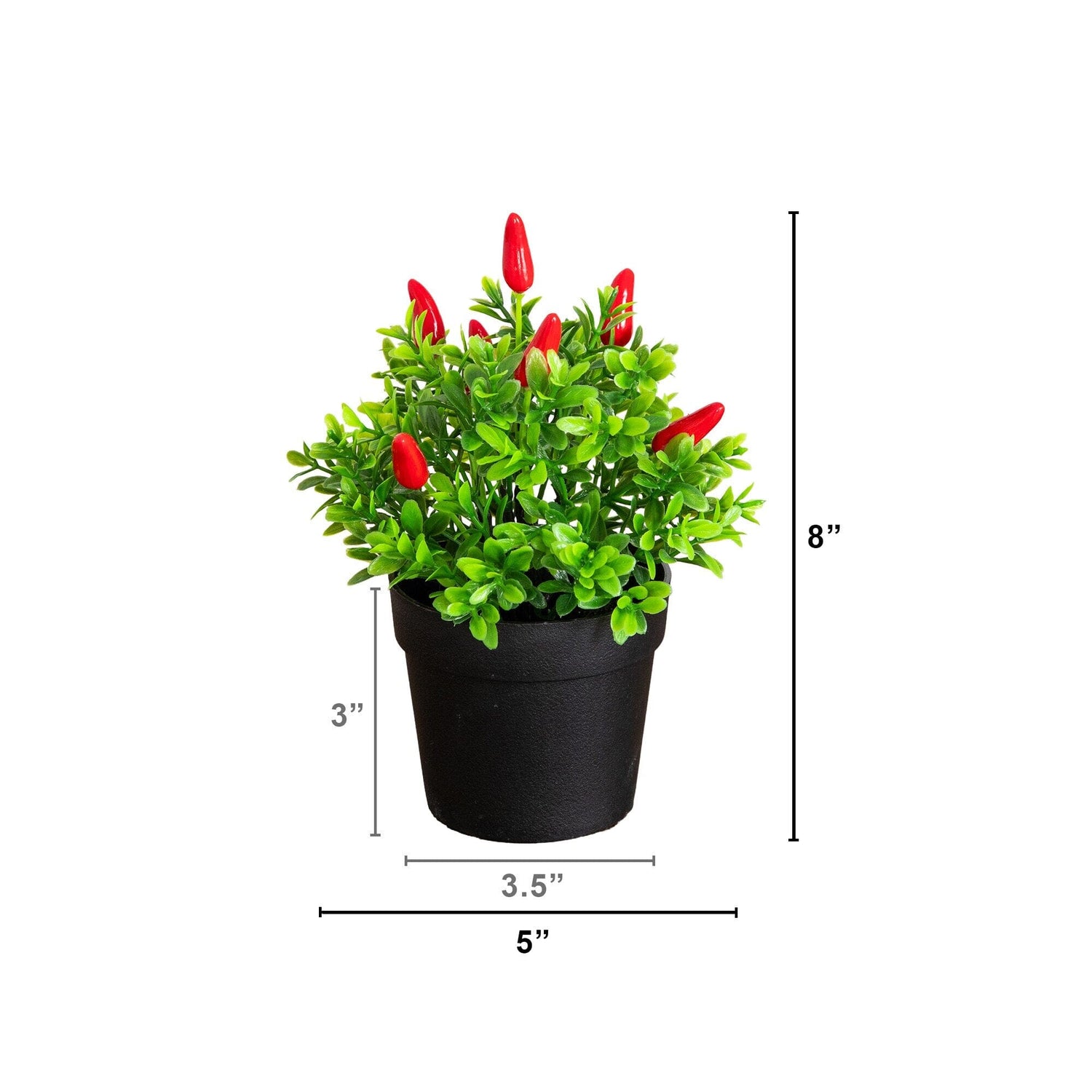 8” Artificial Red Pepper Plant - Set of 2