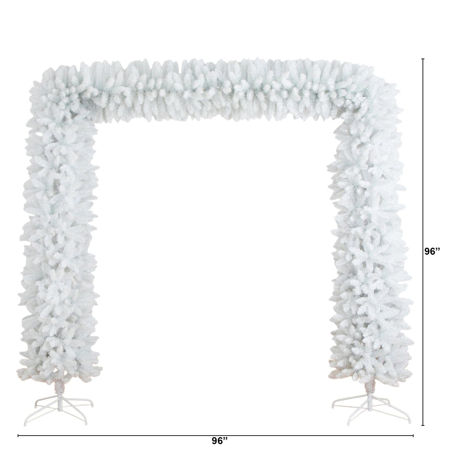 8' Artificial Holiday White Christmas Pine Archway