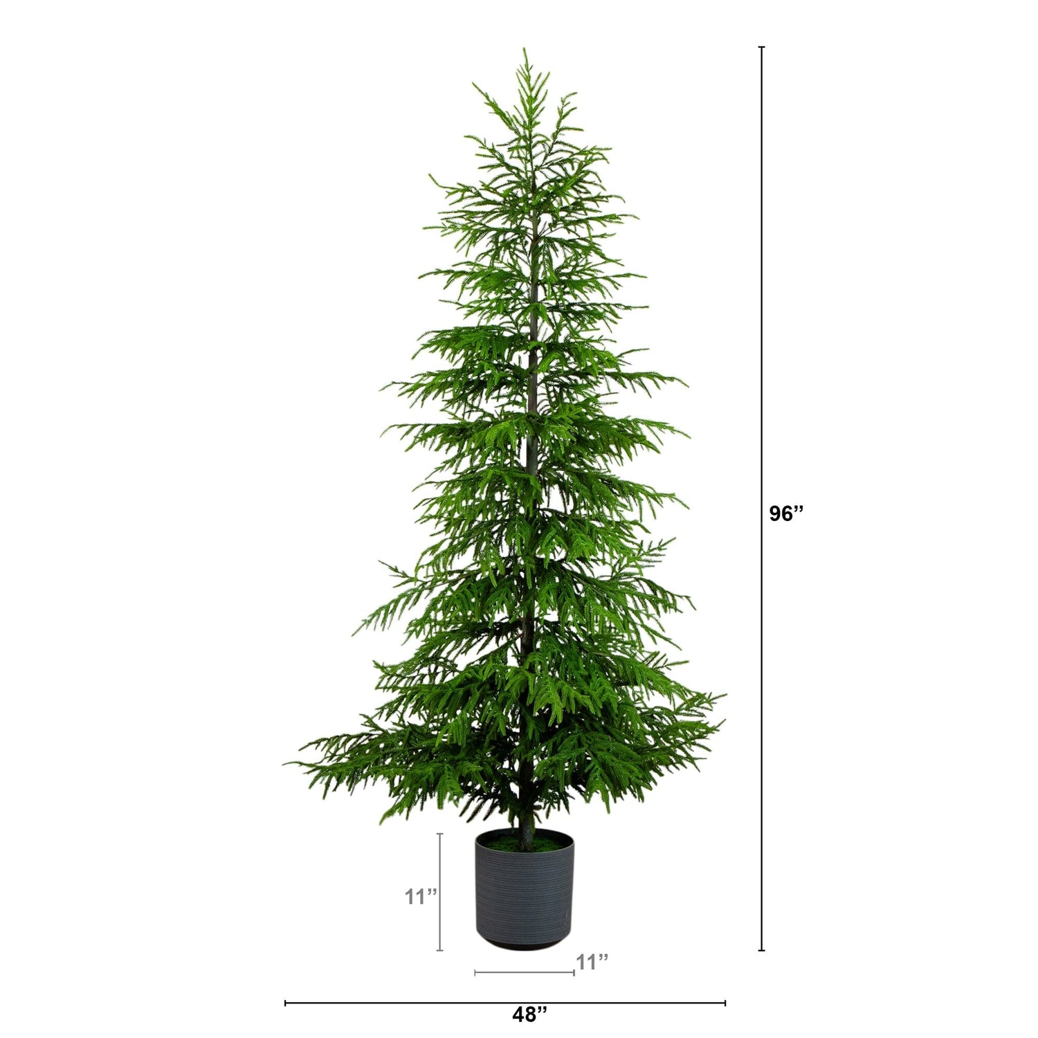 8' Artificial Real Touch Norfolk Island Pine Christmas Tree with Natural Look