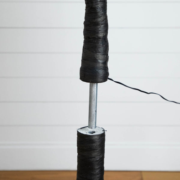 8' Pre-Lit Halloween Deluxe Black Twig Artificial Tree with 216 Orange & Purple LED Lights