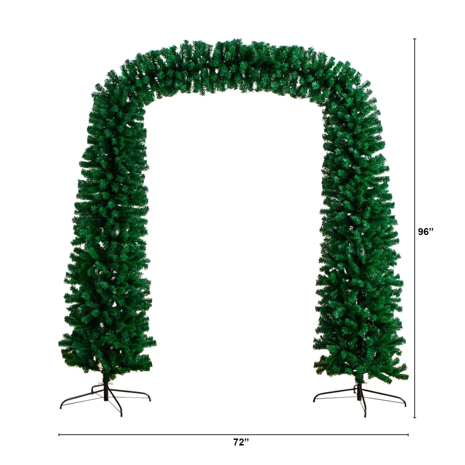 8’ Pre-Lit Artificial Holiday Green Chirstmas Pine Archway with 650 Multifunction Warm White LED Lights