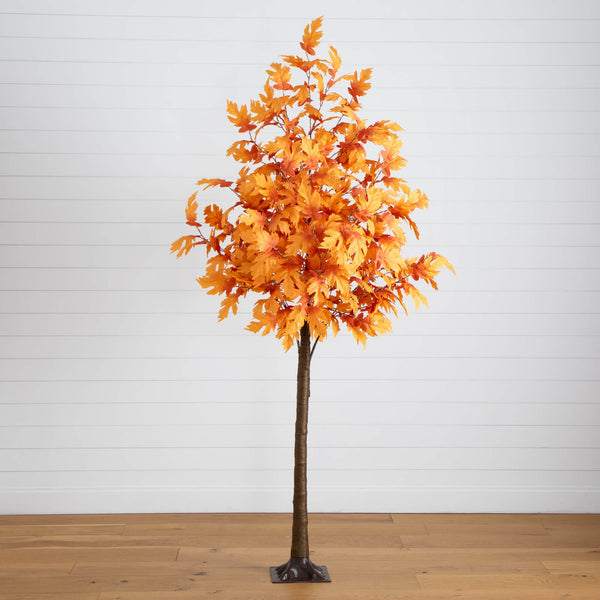 8' Pre-Lit Autumn Maple Artificial Fall Tree with 660 Warm White LED Lights