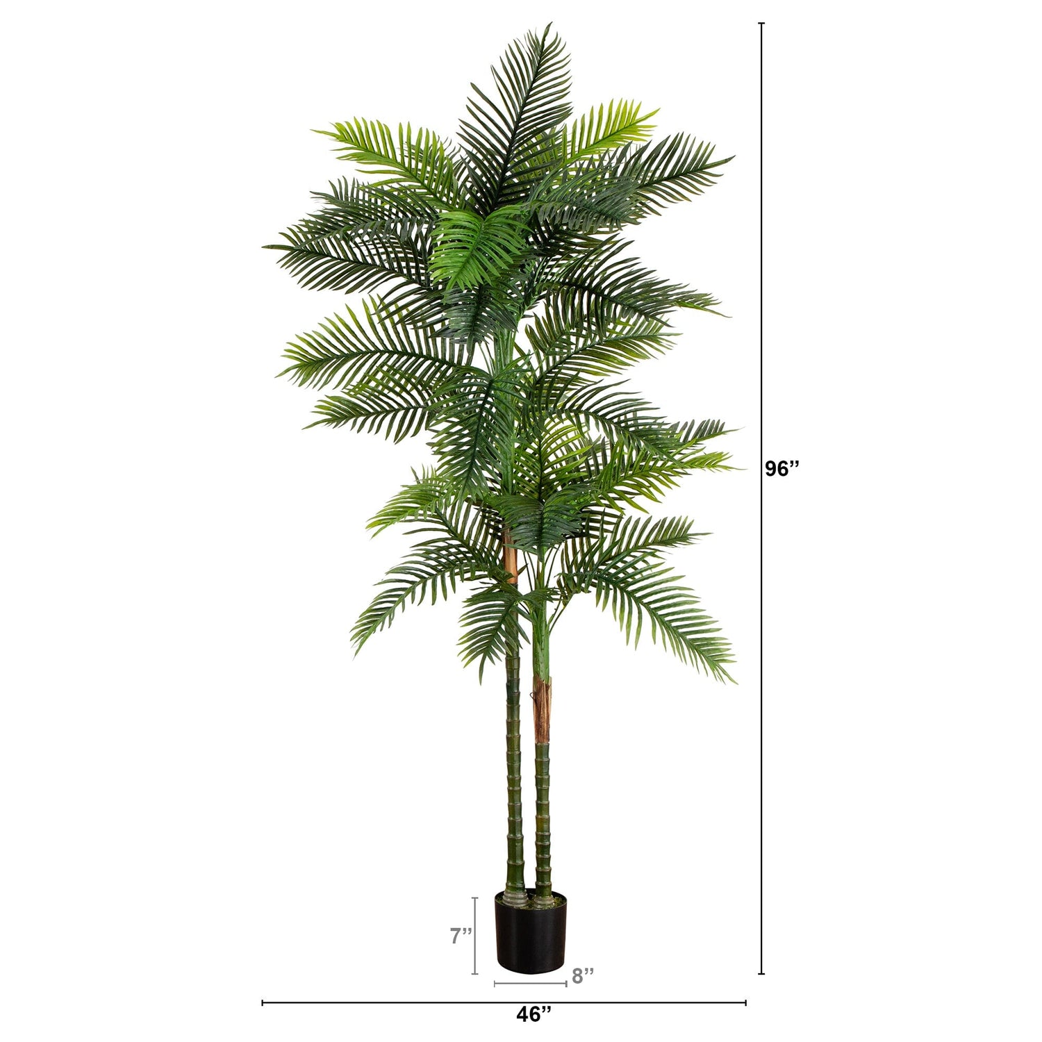 8’ UV Resistant Artificial Double Robellini Palm Tree (Indoor/Outdoor)