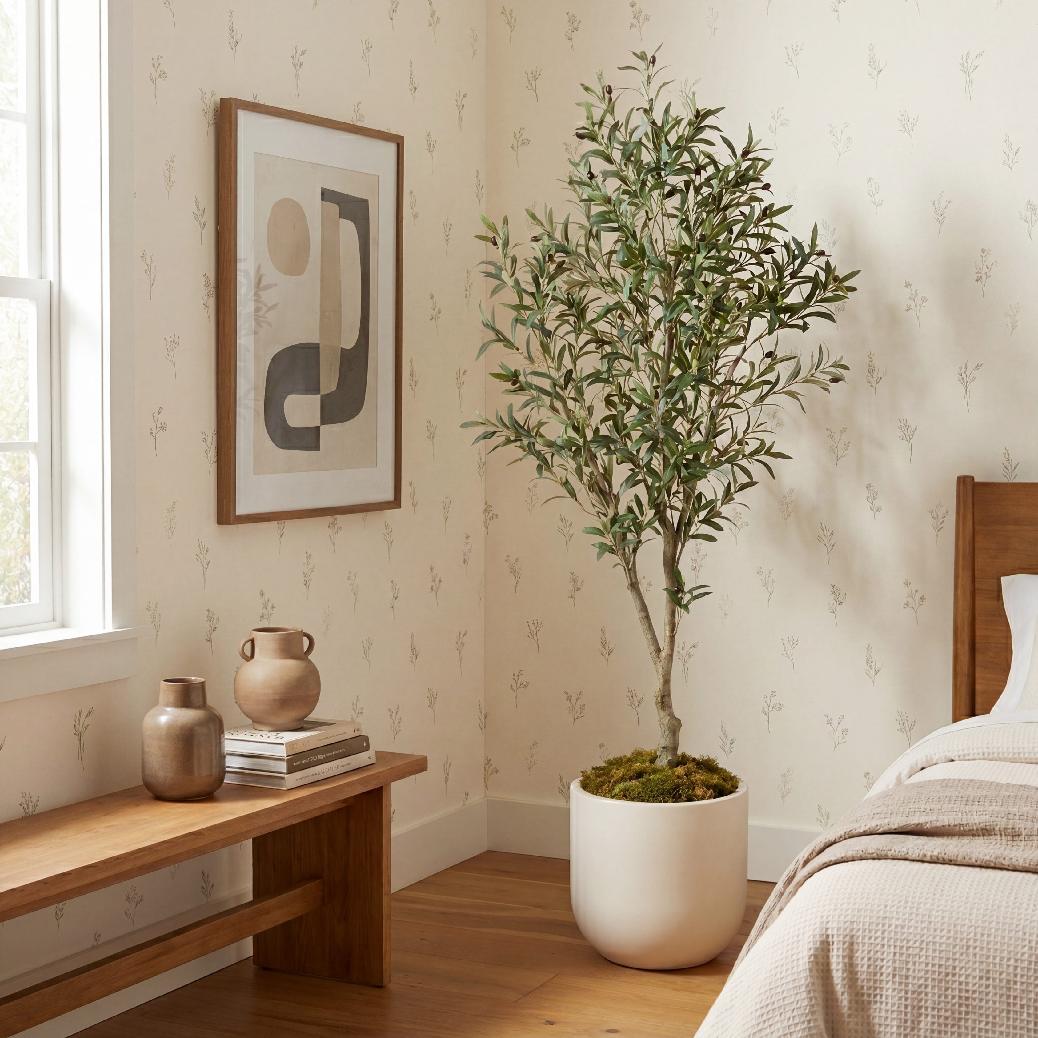 7' Artificial Airy Olive tree – Nearly Natural