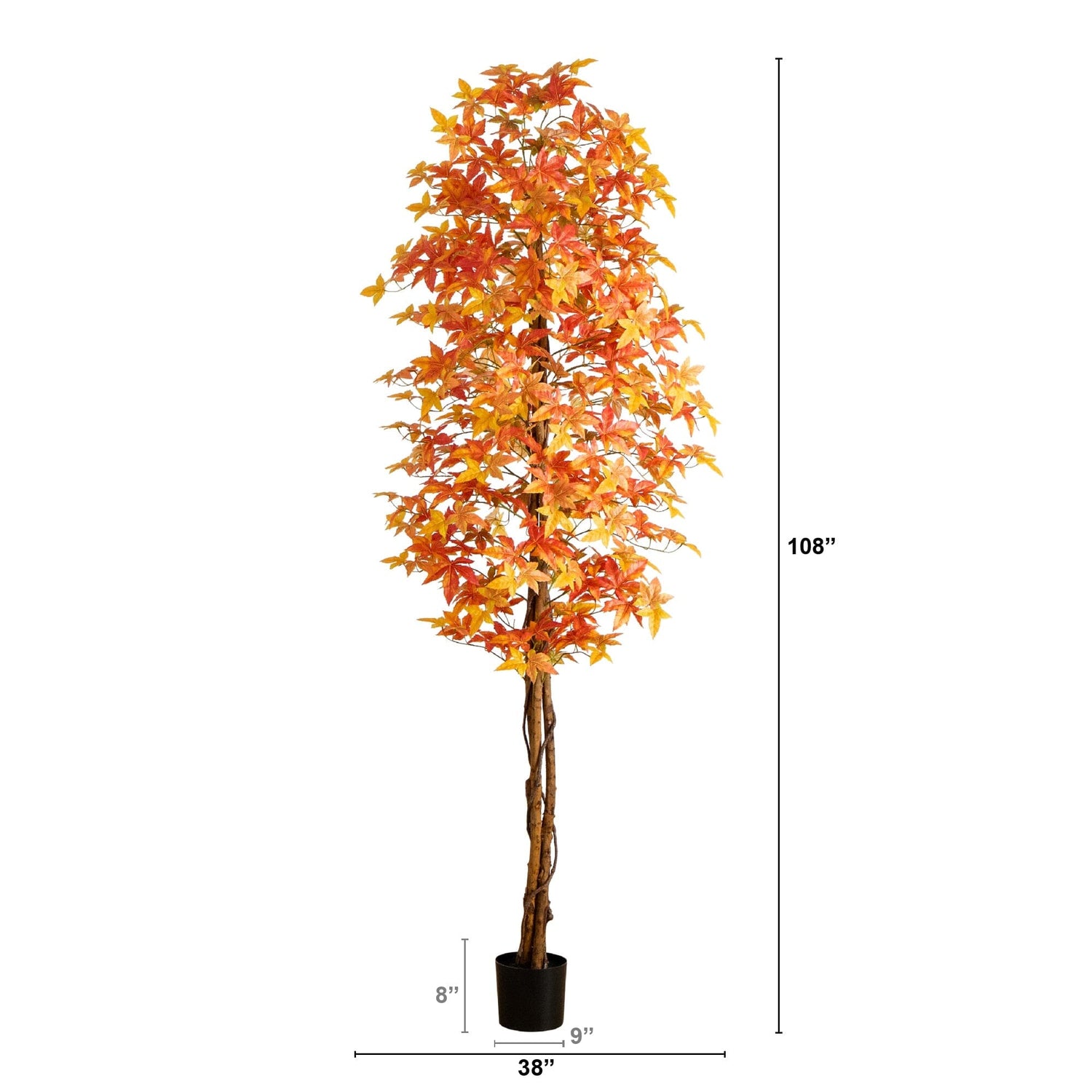 9' Autumn Deluxe Maple Artificial Fall Tree