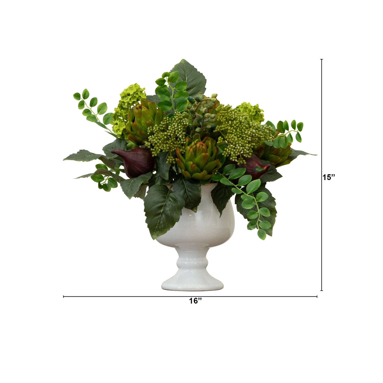 Artichoke and Hydrangea Silk Flower Arrangement