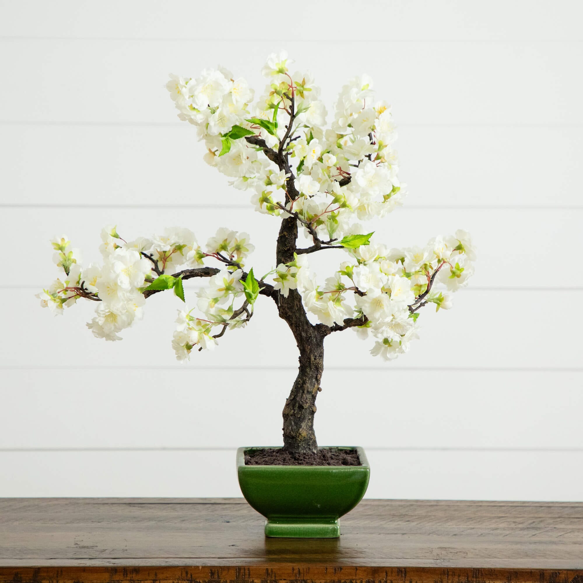 bonsai flowering tree Nearly Natural Artificial Cherry Blossom Bonsai Tree, White