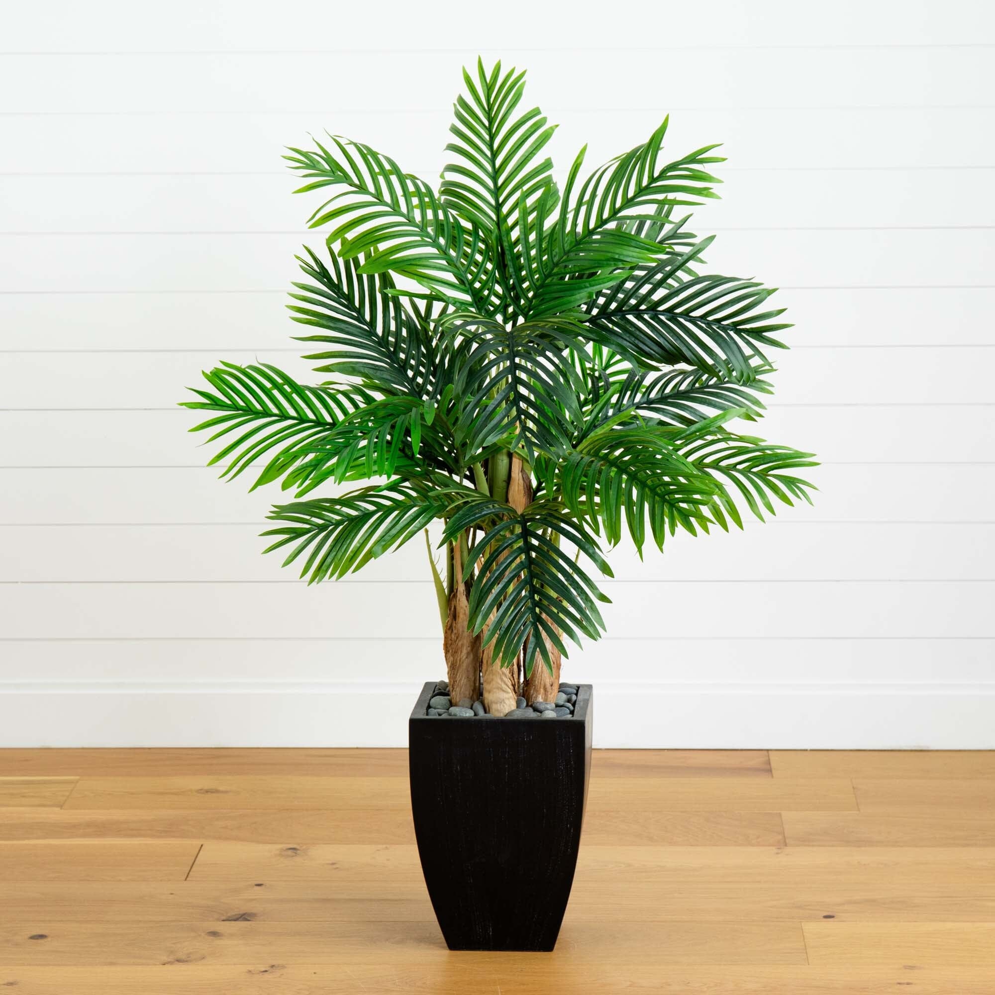 Kentia Palm Artificial Tree in Black Planter | Nearly Natural