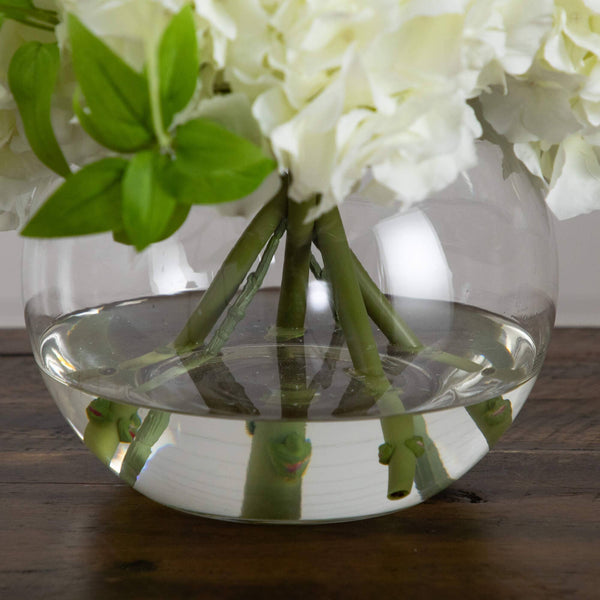 Wedding Collection 18" Artificial Hydrangea Arrangement in Glass Vase