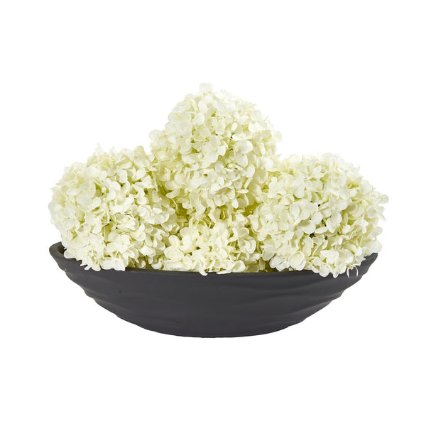 10” Artificial Hydrangea Balls (Set of 4) with Vase