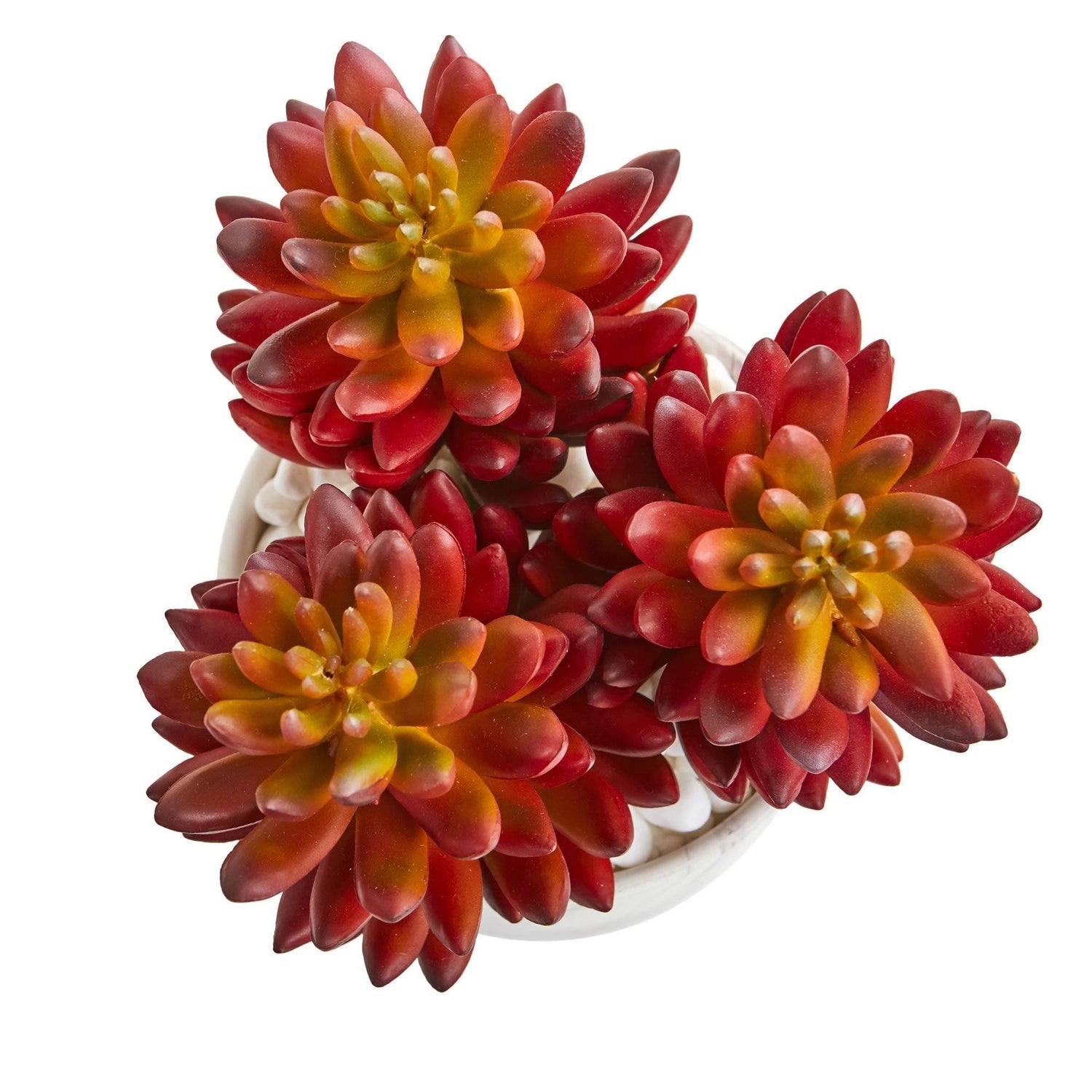 10” Succulent Artificial Plant in Marble Finish Vase