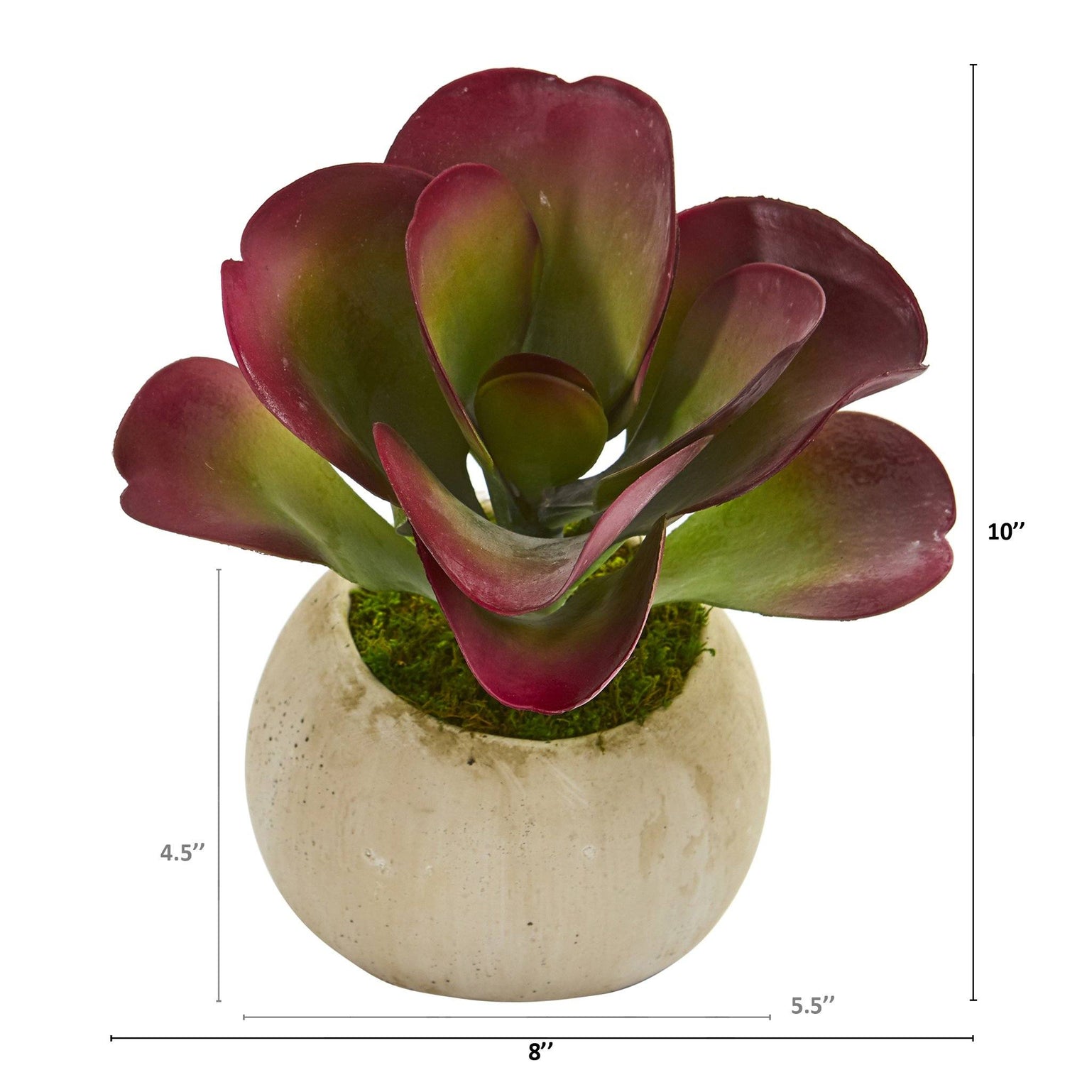 10” Succulent Artificial Plant in Stone Planter