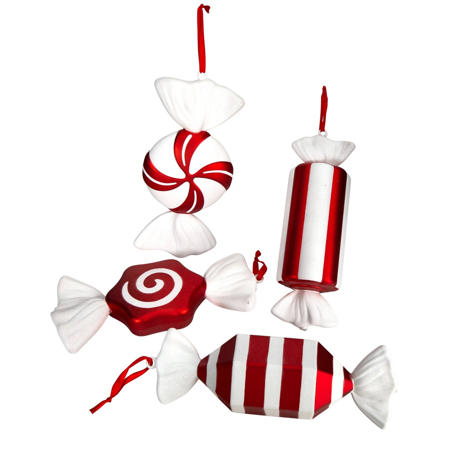 12” Jumbo Assorted Candy Holiday Christmas Deluxe Shatterproof Ornament Set of 4