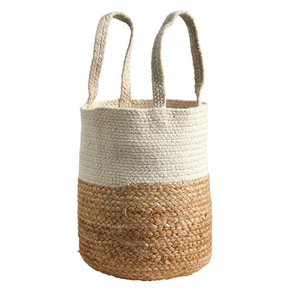 12.5” Handmade Natural Jute and Cotton  Planter