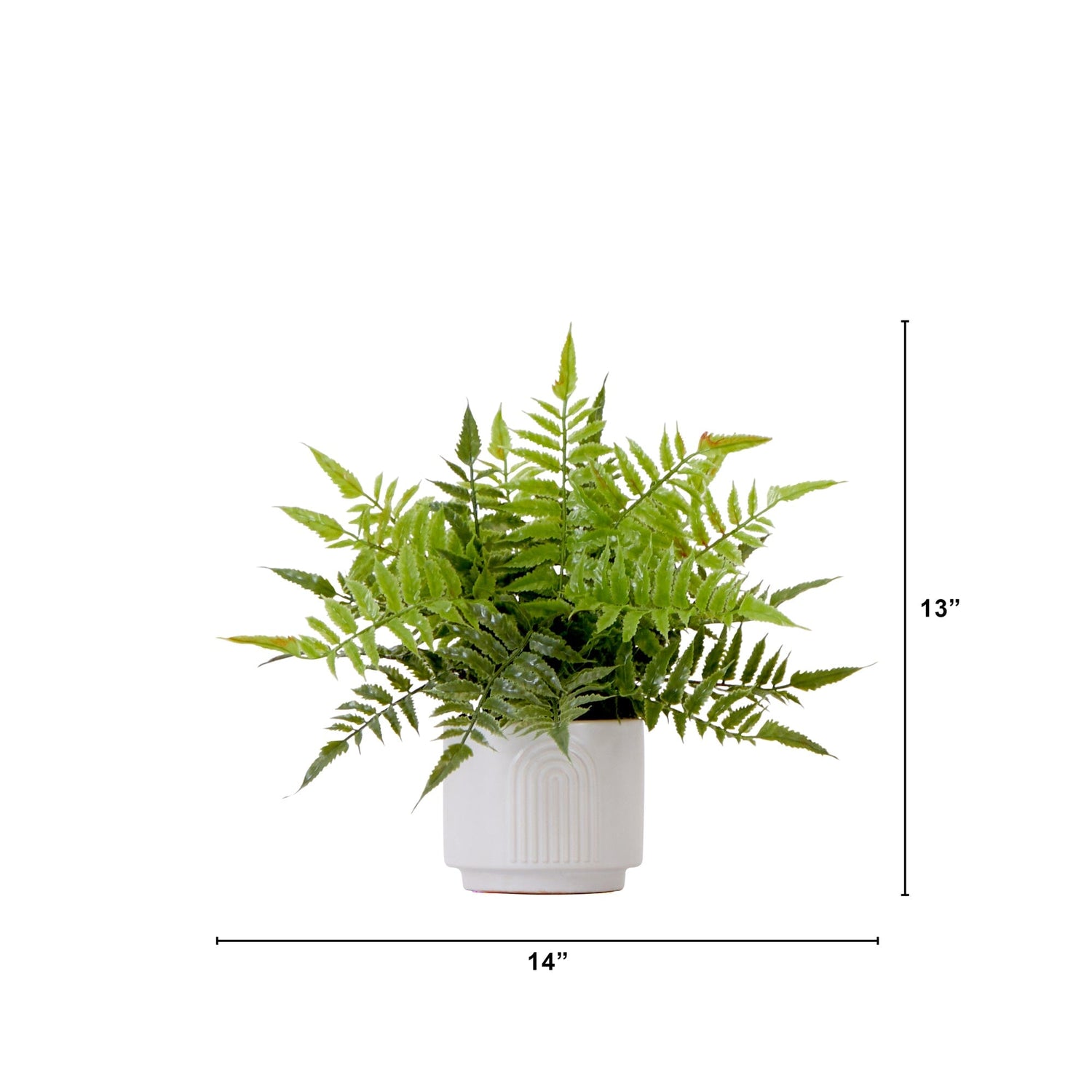 13" Artificial Boston Fern Plant with Decorative Planter