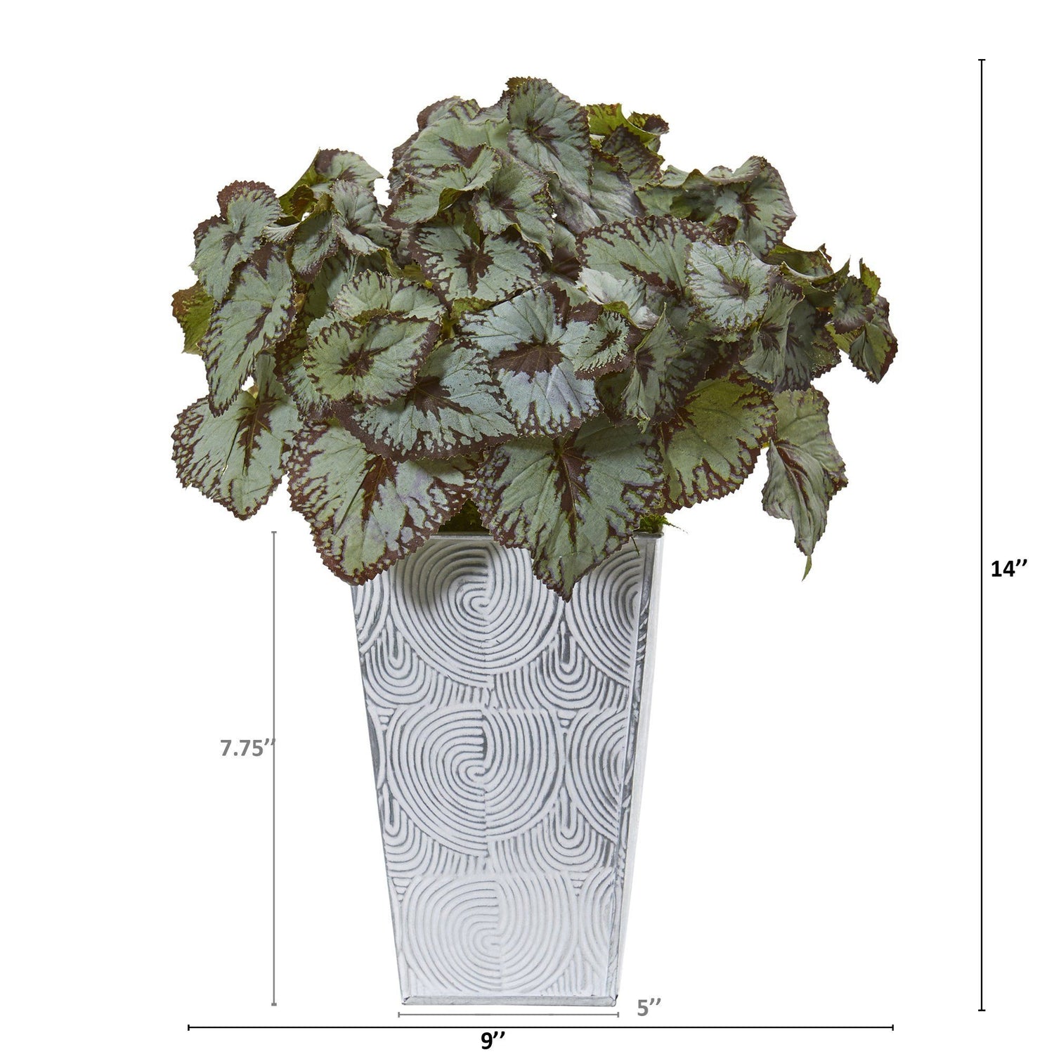 14” Rex Begonia Artificial Plant in Planter