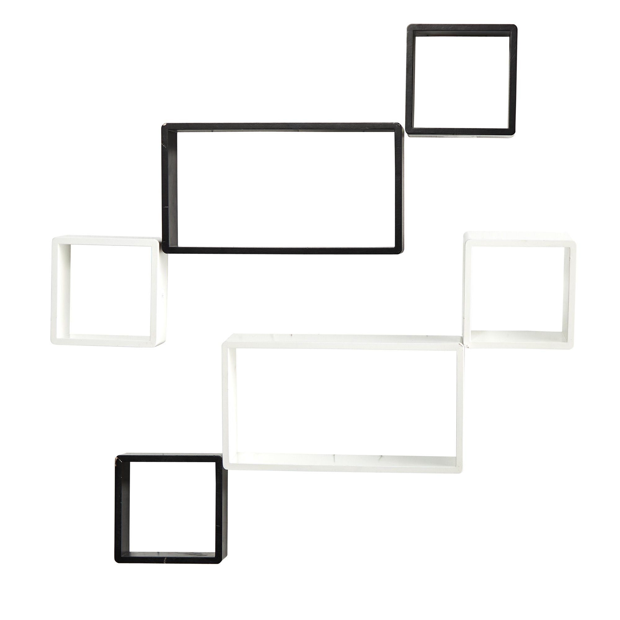 15" Modern Wall Art Décor Floating Shelves (Set of 6) Nearly Natural"