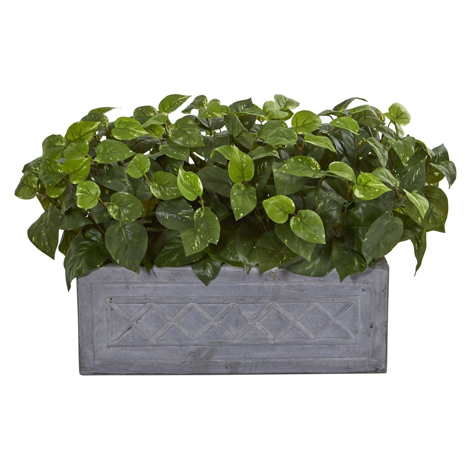 18" Pothos Artificial Plant in Stone Planter"