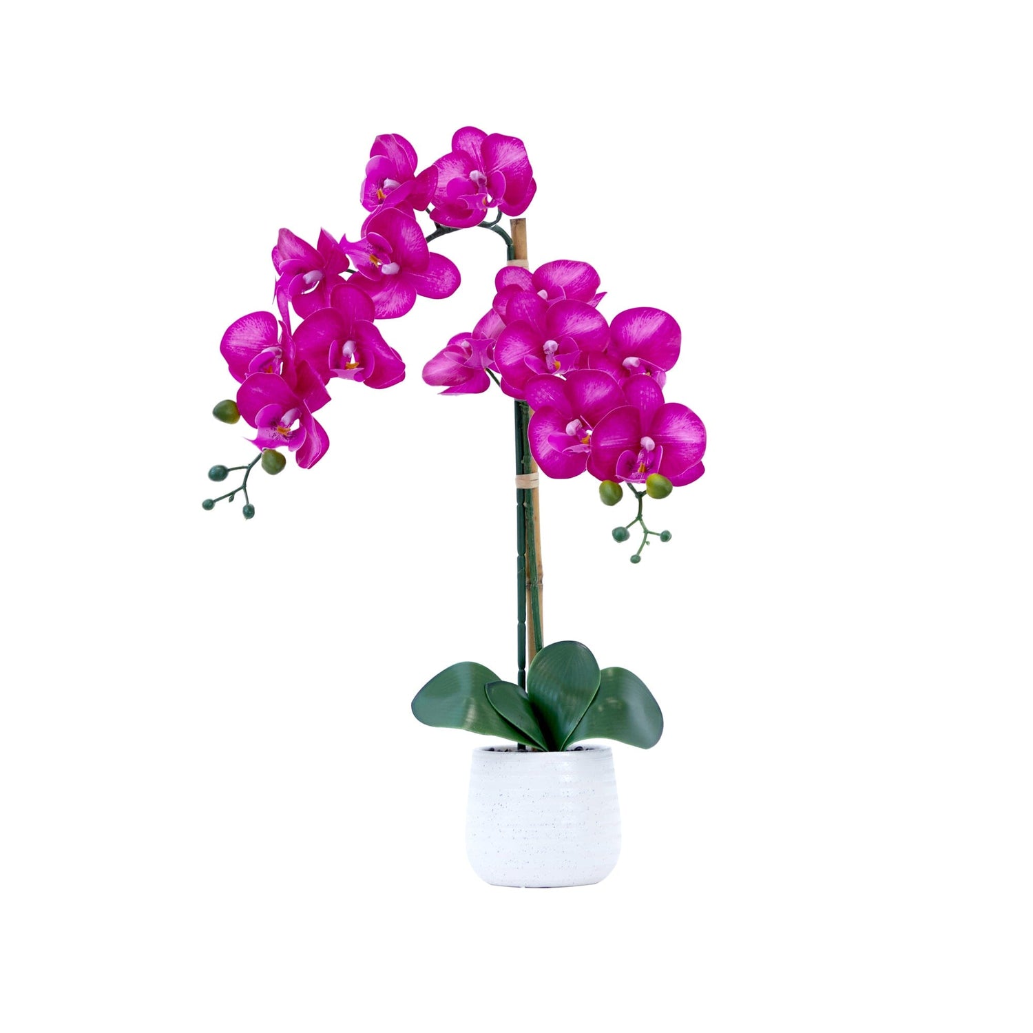 19” Artificial Purple Orchid with Decorative Vase