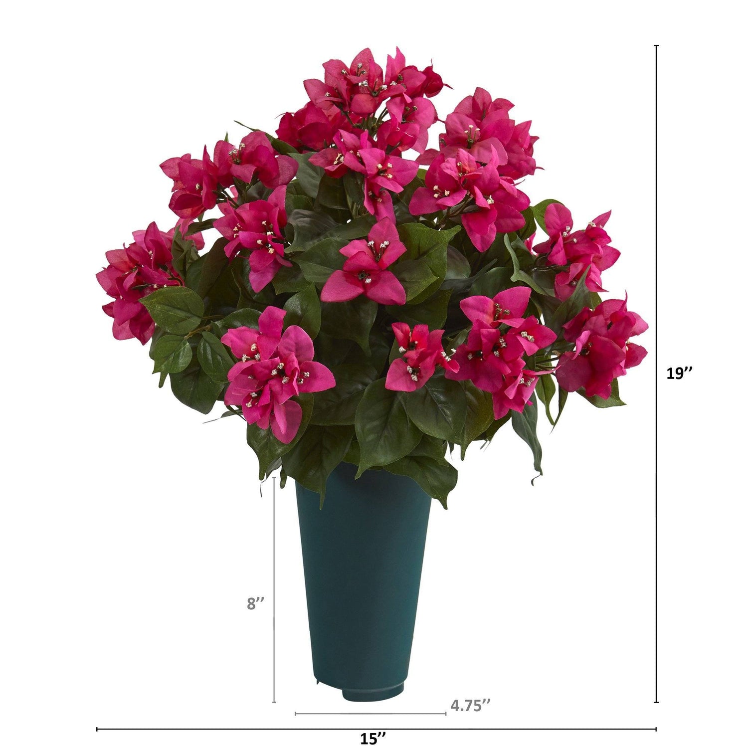 19” Bougainvillea Artificial Graveside Memorial Arrangement in Green Vase