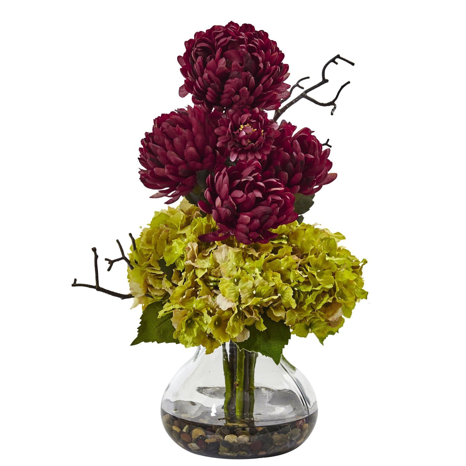 19” Hydrangea and Mum in Vase
