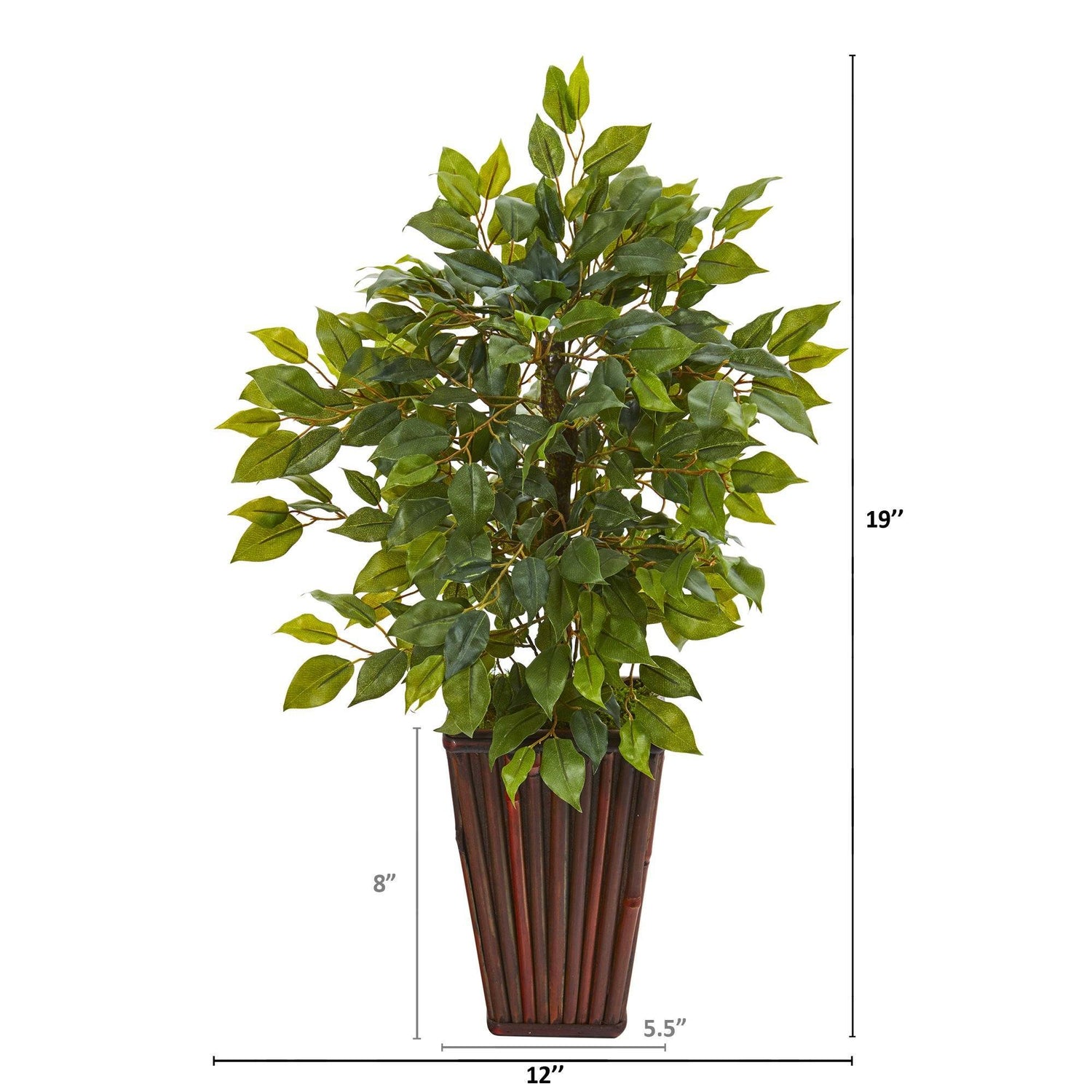 19” Mini Ficus Artificial Tree in Decorative Planter