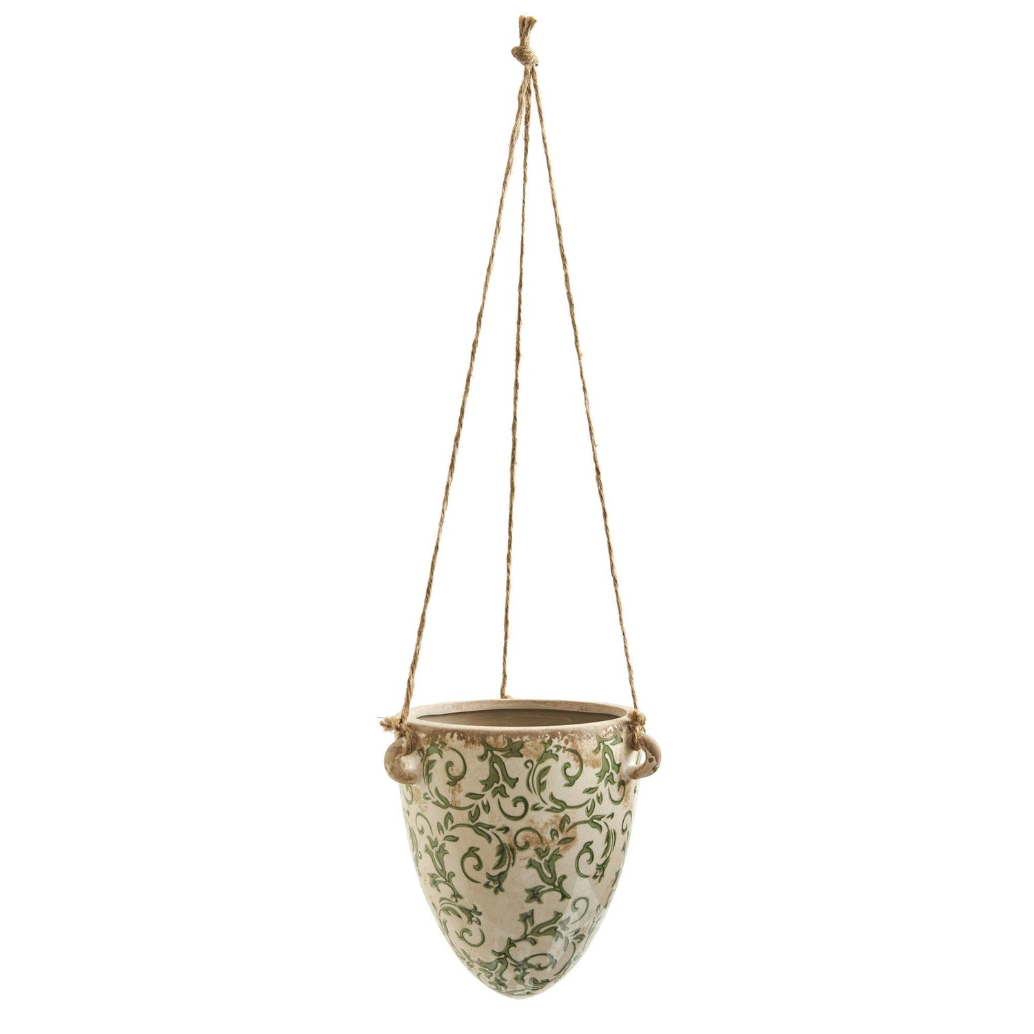 2’ Tuscan Hanging Ceramic Scroll Planter