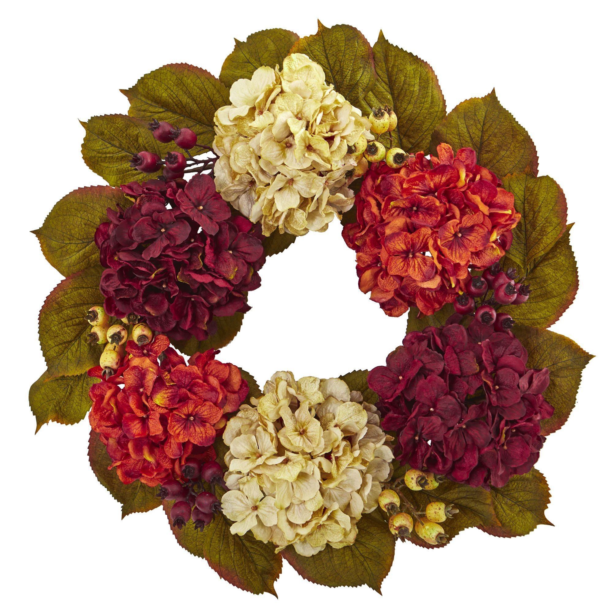 20” Hydrangea Berry Artificial Wreath | Nearly Natural
