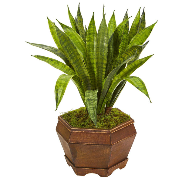 22” Sansevieria Artificial Plant in Decorative Planter