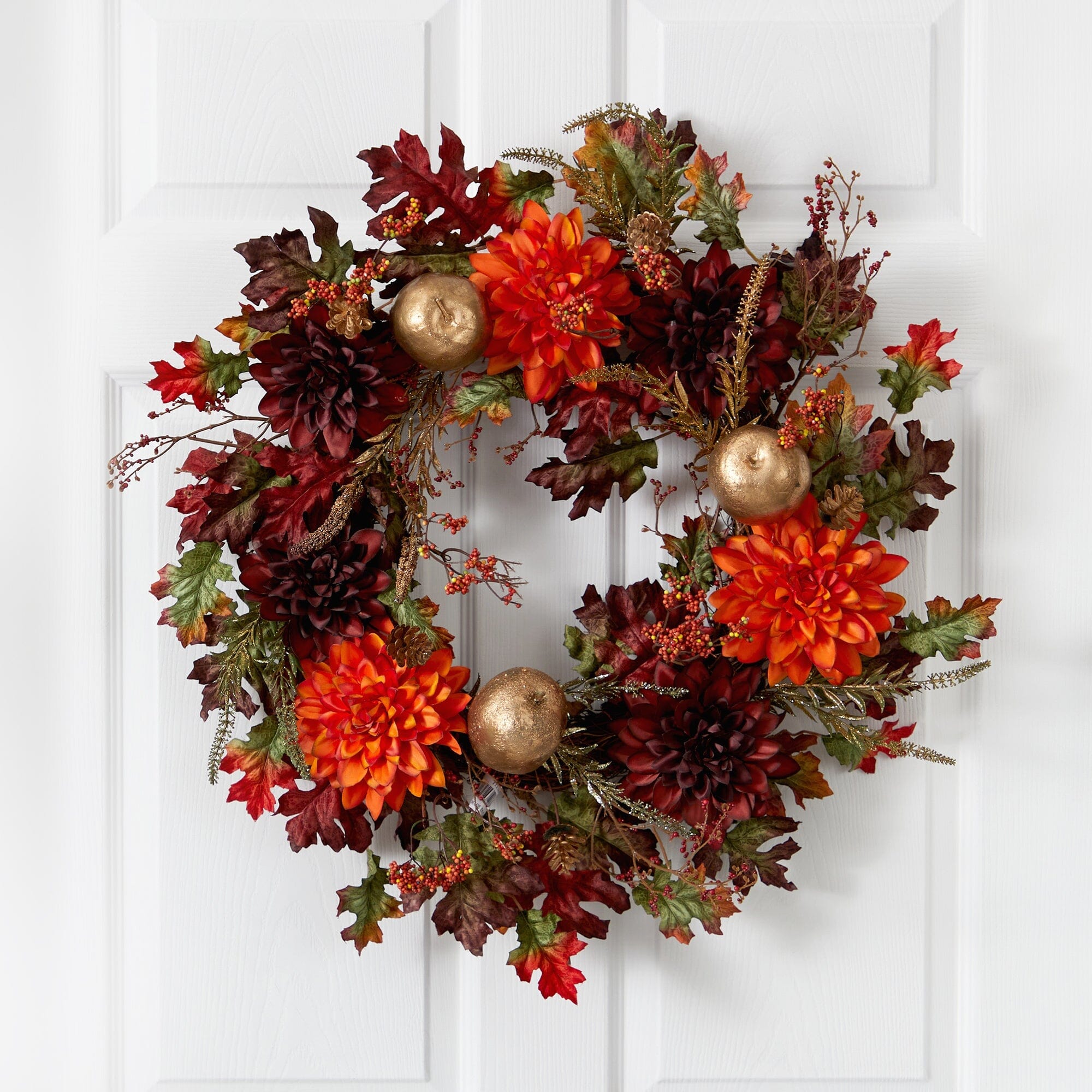 Gold Apple Christmas Wreath