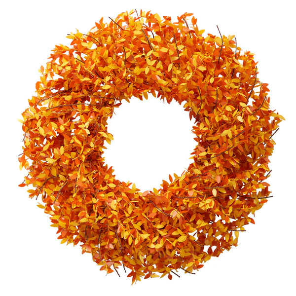 24” Harvest Fall Pre-Lit Wreath with 100 Micro Dot LED lightss