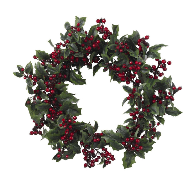 24" Holly Berry Wreath"