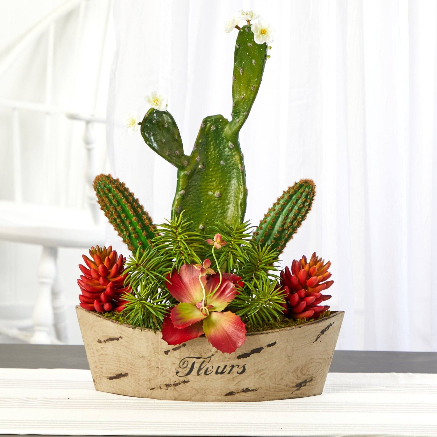 24” Mixed Succulent Artificial Plant in Decorative Planter