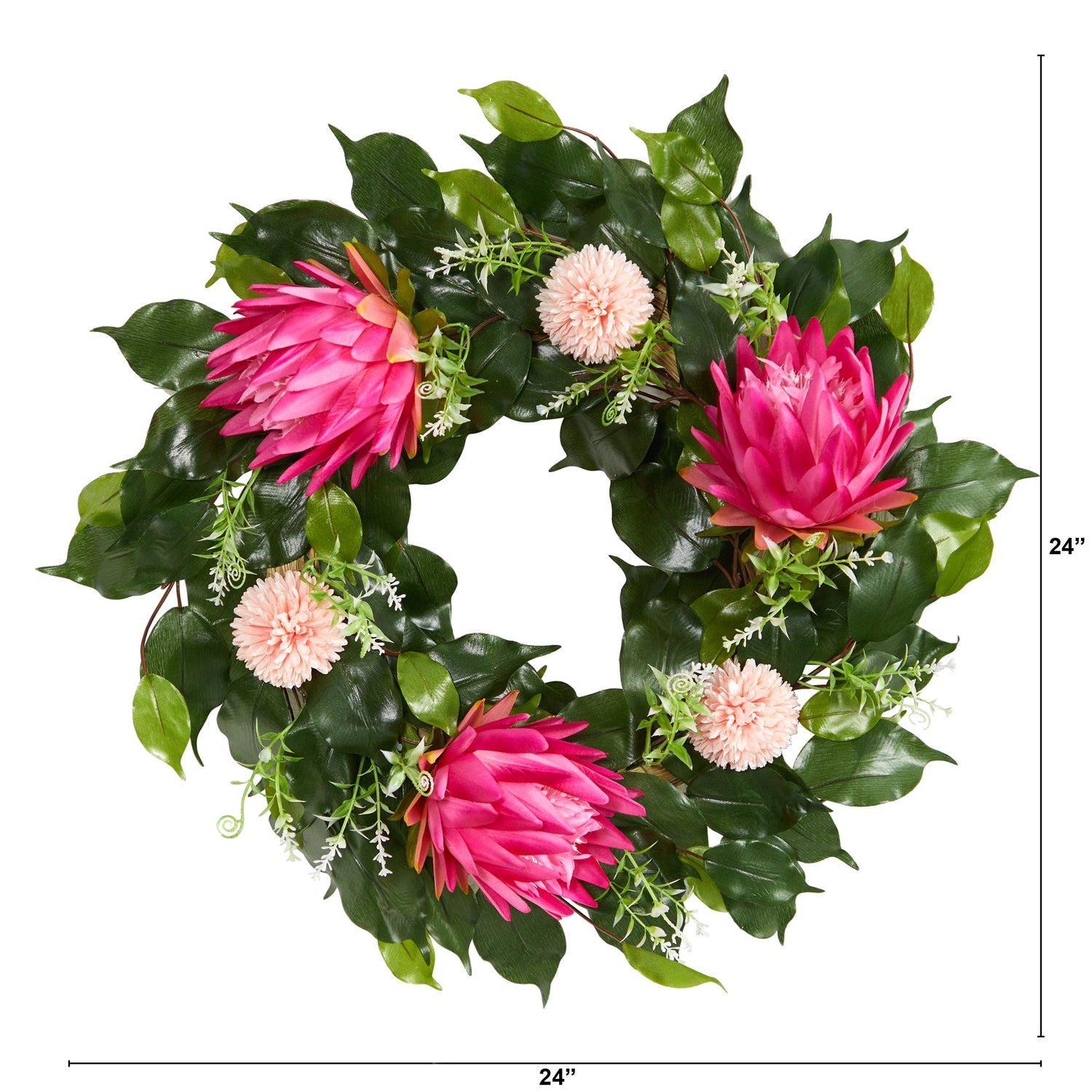 24” Protea Artificial Wreath