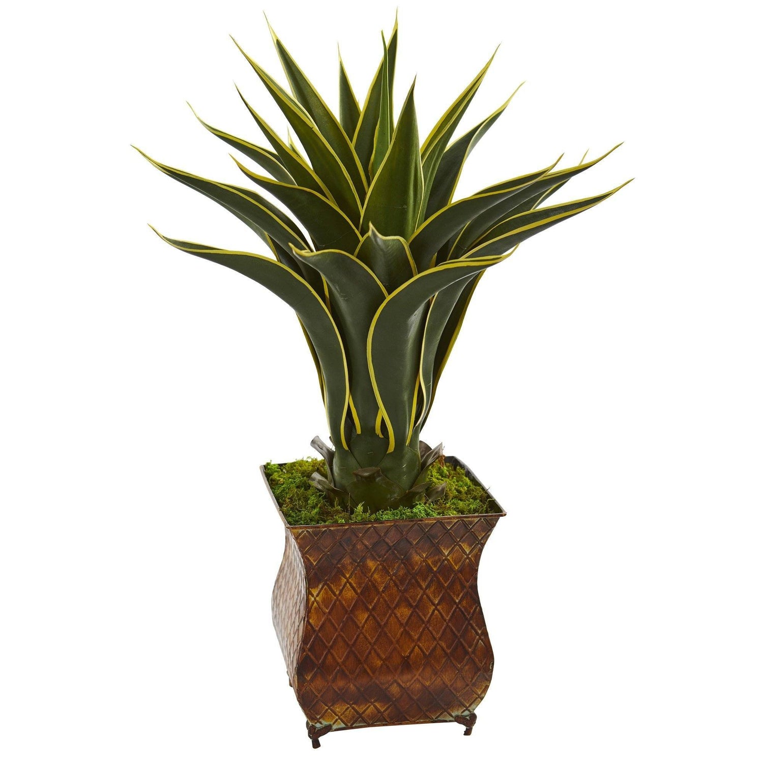 2.5' Agave Artificial Plant in Metal Planter