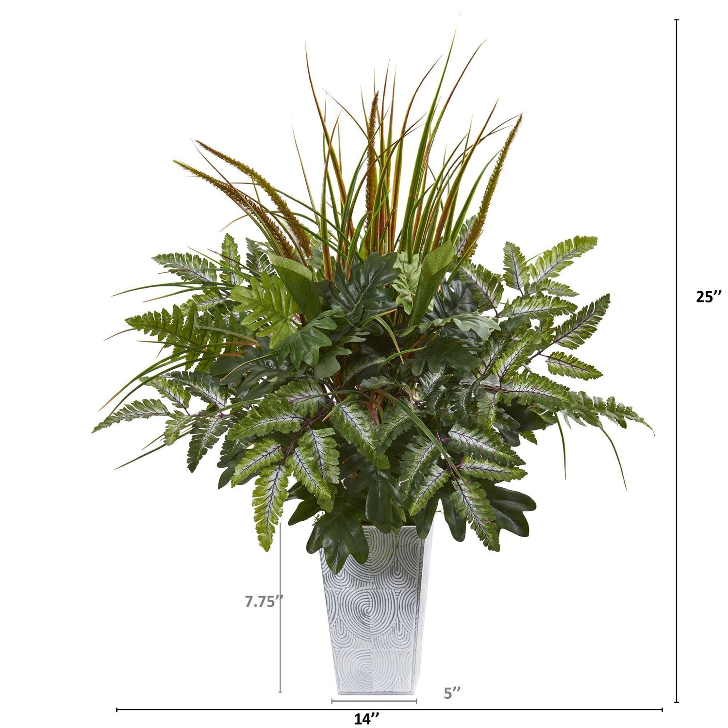 25” Mix Greens Artificial Plant in Planter
