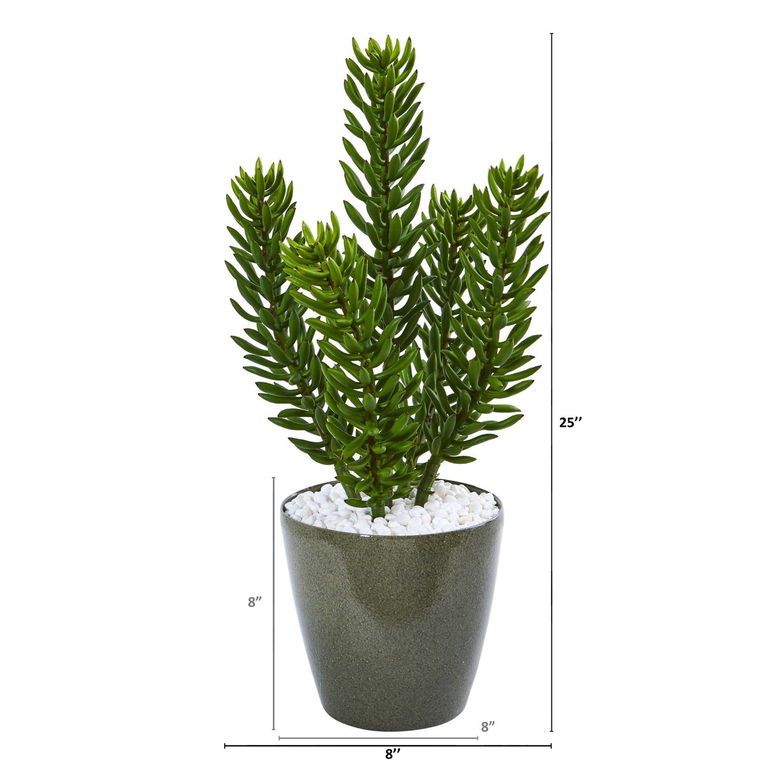 25” Succulent Artificial Plant in Green Planter
