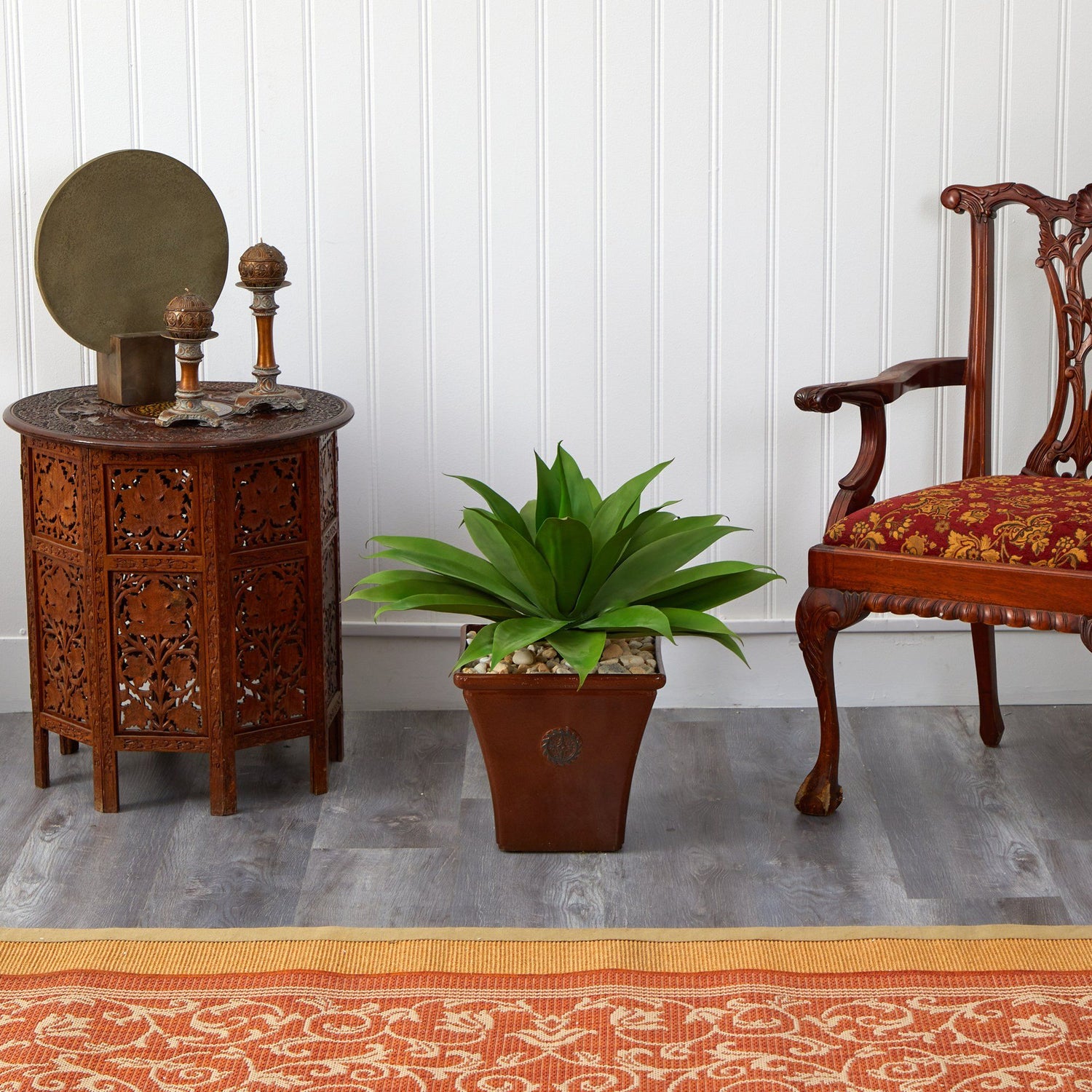 26” Agave Succulent Artificial Plant in Brown Planter