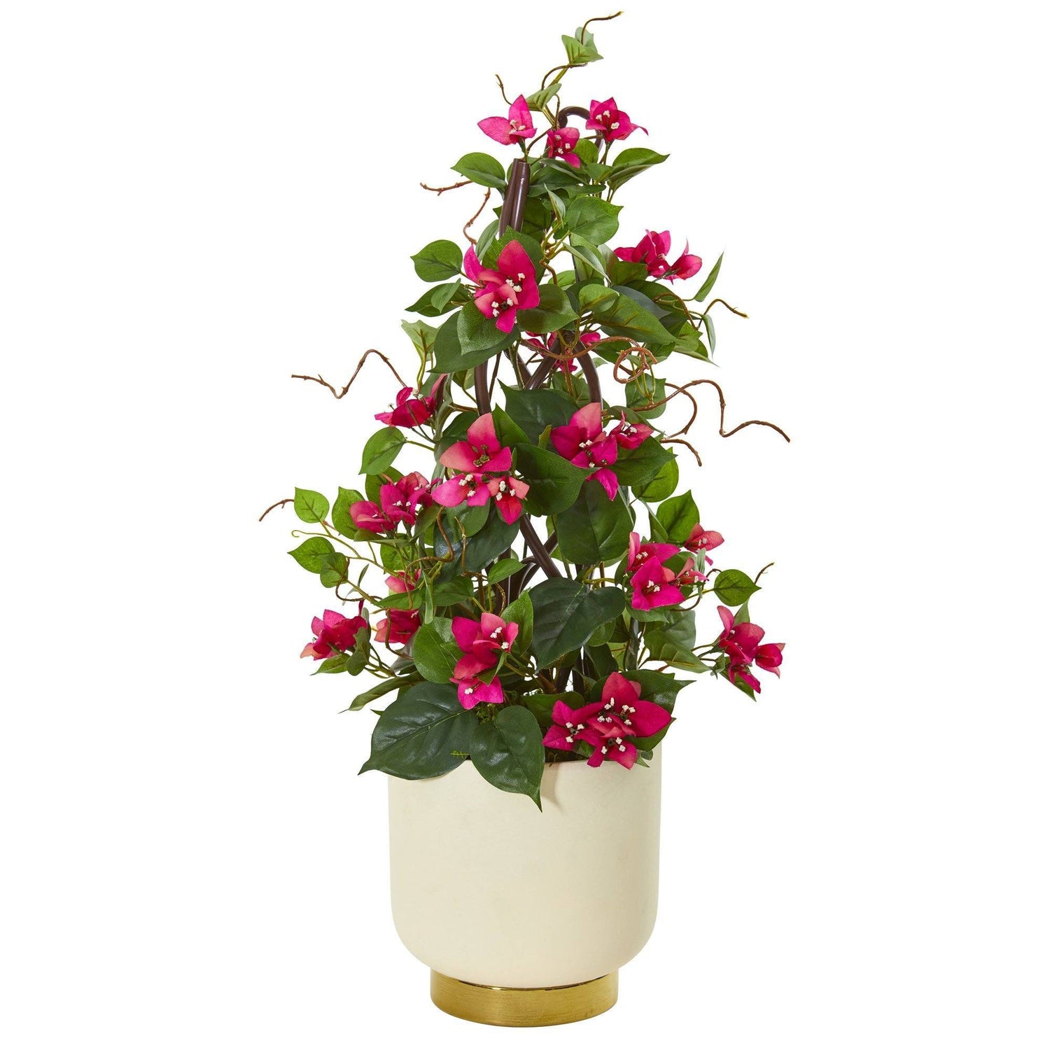 26” Bougainvillea Artificial Plant in White Designer Bowl