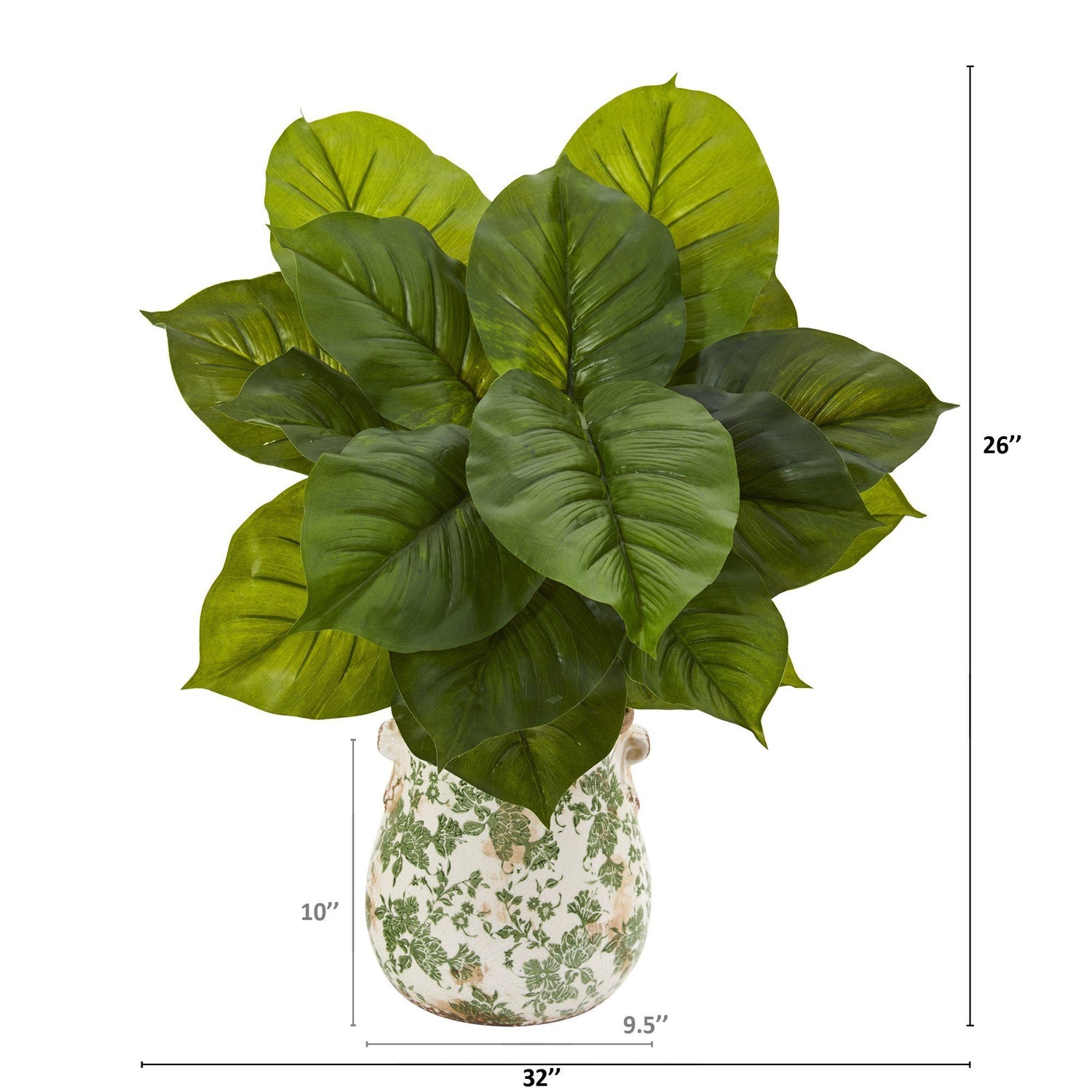 26” Large Philodendron Artificial Plant in Floral Planter (Real Touch)