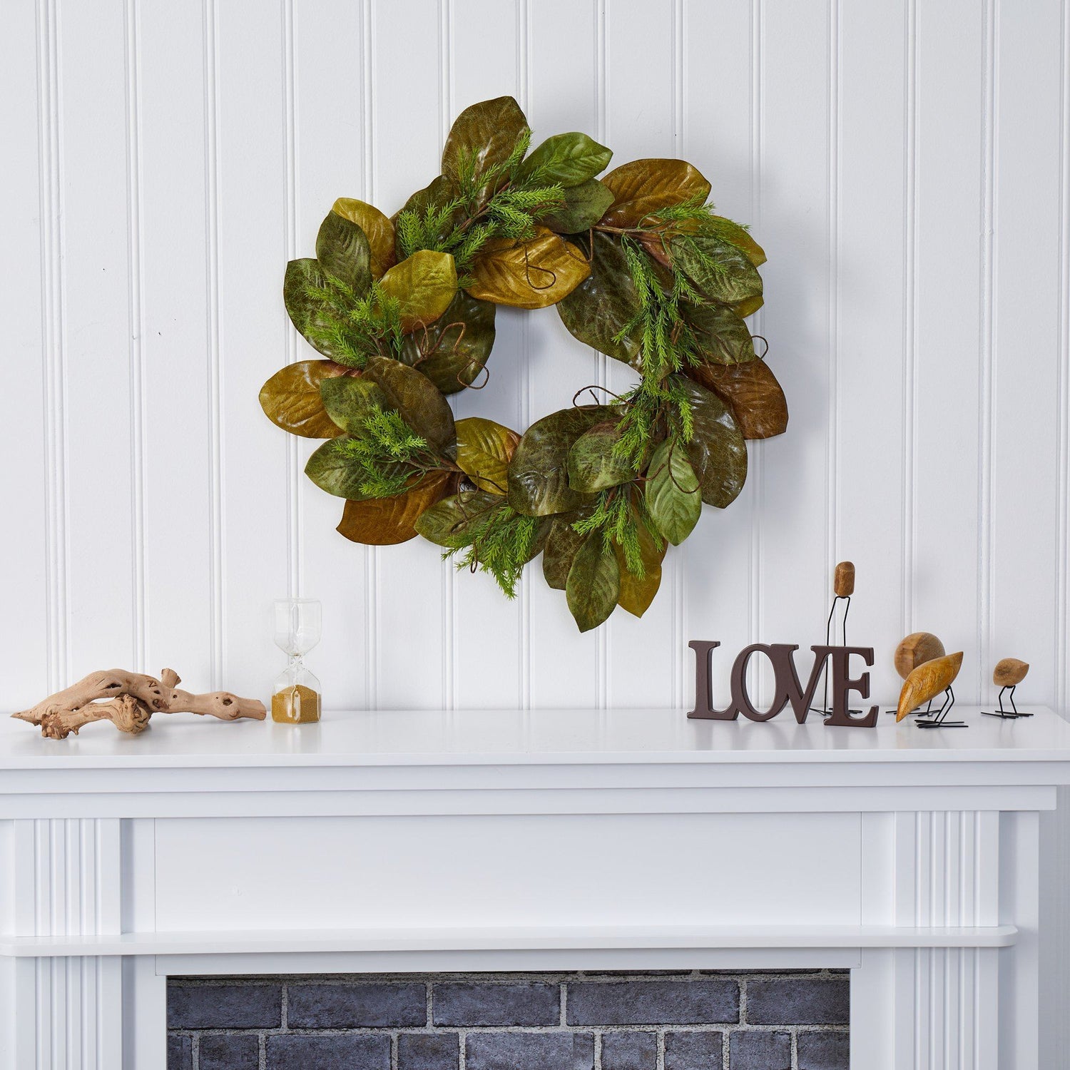 26” Magnolia Leaf Artificial Wreath