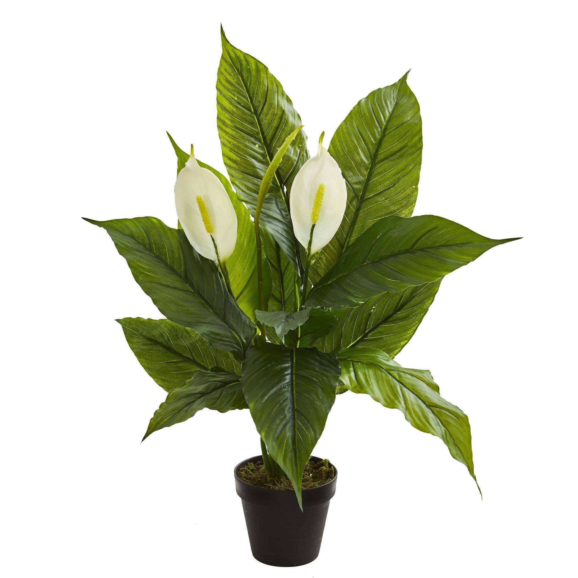 plant that copies plastic plants Nearly Natural 26 in. Real Touch Spathiphyllum Artificial Plant