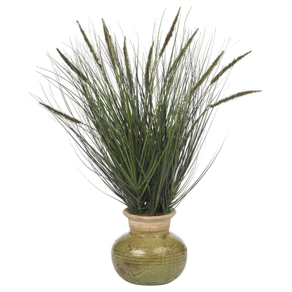 27” Grass w/Mini Cattails Silk Plant