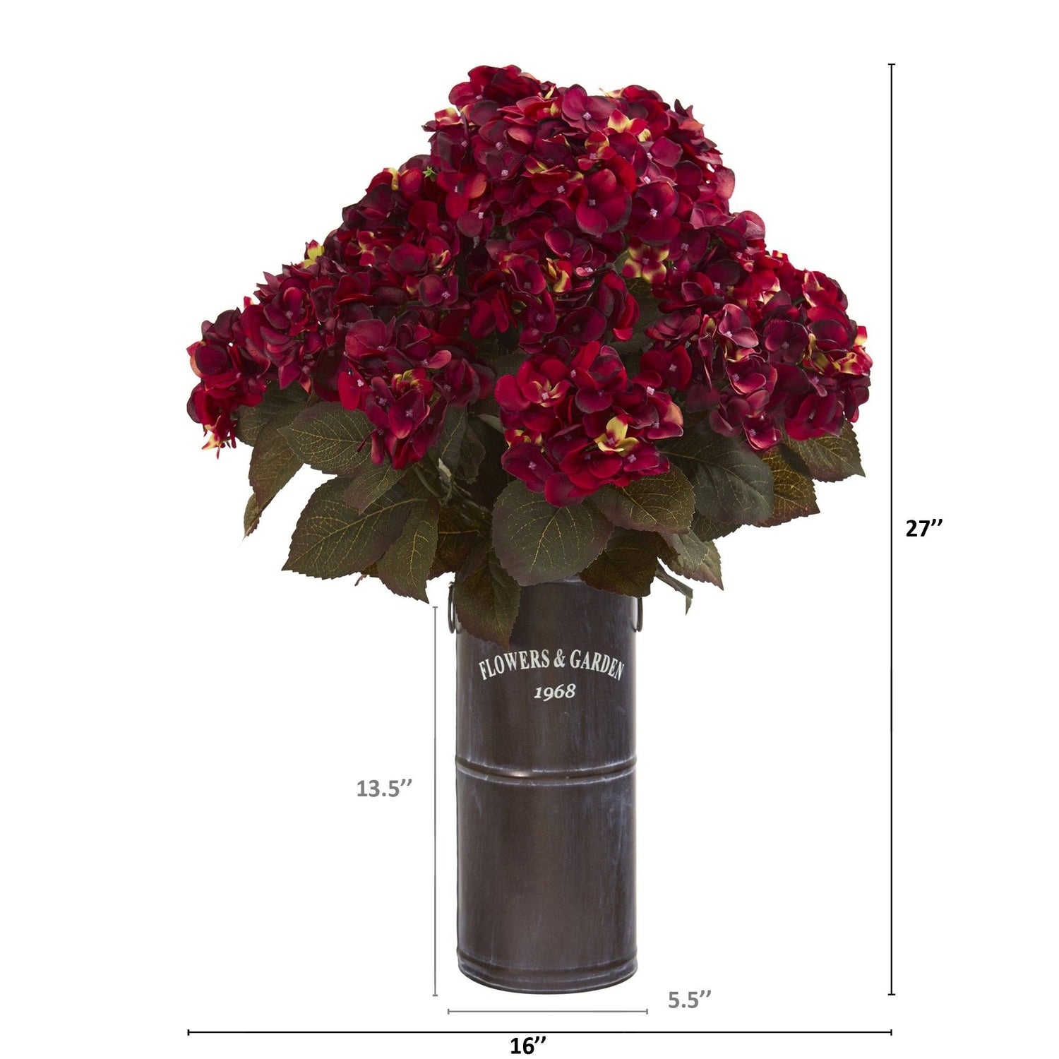 27” Hydrangea Artificial Plant in Decorative Planter