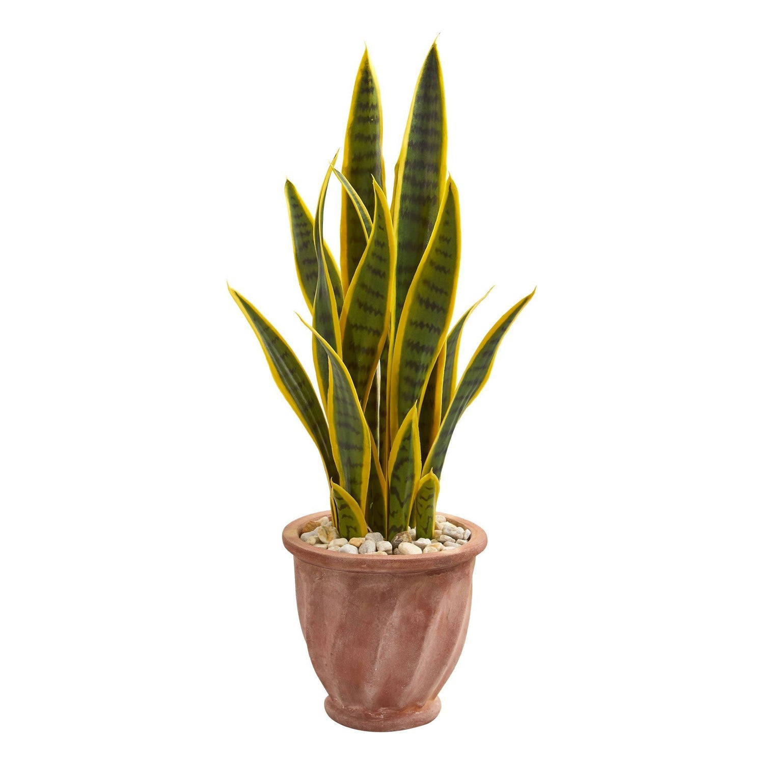 28” Sansevieria Artificial Plant in Terra Cotta Planter